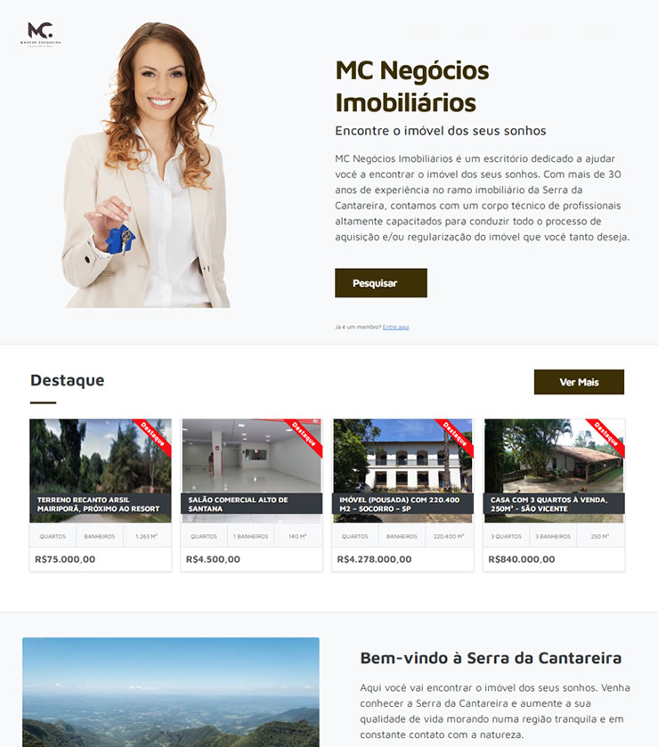 Site MC Negócios Imobiliários