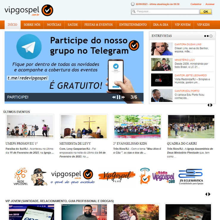 Site de Notícias Vip Gospel